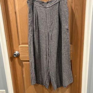 Banana Republic wide leg linen blend pull on cropped pants size Xl